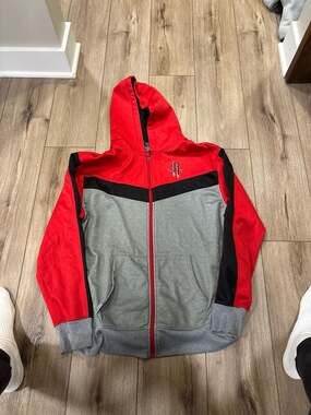 Ultra Game NBA Houston Rockets  Colorblock Fleece Full-Zip Hoodie size L